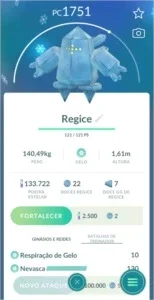 Regice Pokémon Go - (Leia a Descrição) Lendário PC 1600+