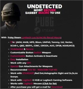 MACRO PUBG STEAM E PUBG LITE  MOUSES LOGITECH