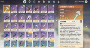 Conta Genshin impact DILUK+Kging Zong  +arma 5* AR 50
