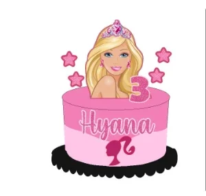 🎀 Arte Digital - Corte de Bolo | Topper - Barbie  🍰