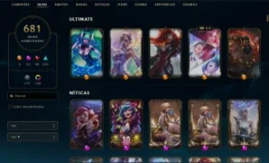 Conta de lol - Lvl 835 - Esmeralda Atual - 681 Skins !