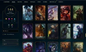 CONTA COM 144 SKINS BOAS, 156 CAMPEÕES, NUNCA BANIDA
