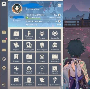 Conta Genshin ar55 7 5 estrelas, no tiro 72.