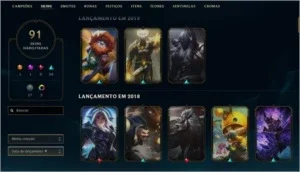 Conta lvl 195 com todos os champs e muito mais
