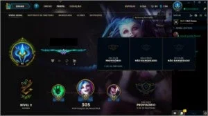 league of legends / unranked /ex d5 / 125 skins / 98 campeos