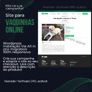 Site em Wordpress tema Vaquinha para doações.
