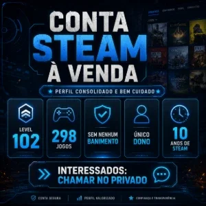 Conta steam lv 102 com 298 jogos + csgo full legit