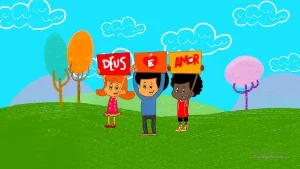 3 Palavrinhas Versão Cartaz convite animado em vídeo