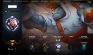Conta LOL, Gold na última season, 105 Champions, 89 skins