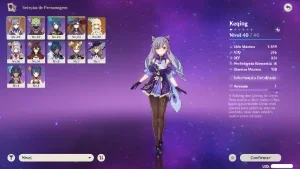 Conta Genshin AR17, No Garantido, com Mona, Keqing, Xingqiu