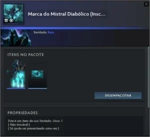 Skim  Abaddon Jogo Dota 2 (Marca do Mistral Diabólico)