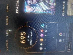 Vendo conta lol lvl 483 ex emerald 695 skins