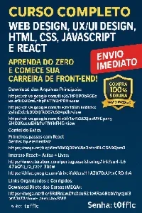 Web Design, UX/UI Design, HTML, CSS, JavaScript e React