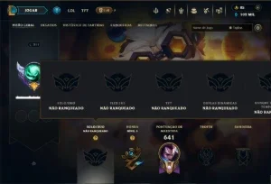Unranked com TODOS os Champs e 203 Skins ( MID / JG / SUP )
