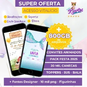 Pack 12 em 1 + 690 Cartões Digita Pack Festa Completo+bônus