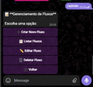 Bot Telegram Criador de Fluxo de Mensagem Personalizada