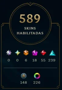 Conta Lol + Tft - + De 550 Skins - Level 596 - Dono Original