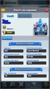 Lvl 8 com 2500 troféus e lavahound