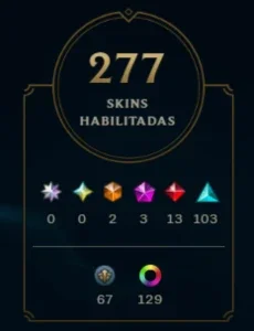 Conta Riot Lol Ex Mestre Solo Duo 277 Skins Todos Campeões