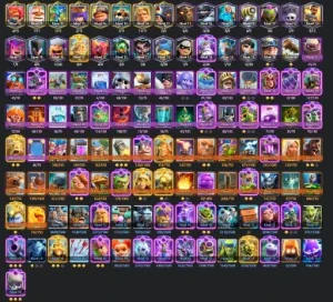 Conta CR Vários decks nv16 (max) + Coc Cv 14 Semi Full.