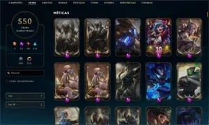 Conta 550 Skins, Diamante IV, 2k RP, 60k EA, Colecionador