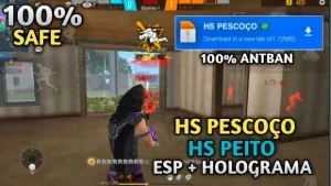 Free Fire Xit Hs Pescoço + Hs Peito e Holograma Vip