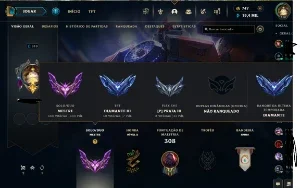 Conta mestre LOL lv 310 com 150 skins e todos os campeões