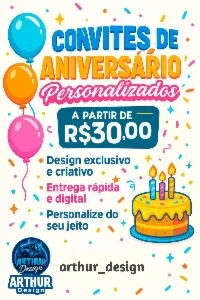 Convites de Aniversário Personalizados a partir de R$30