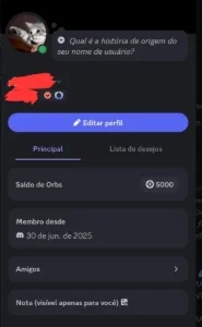 Conta 2025, com insígnia hypesquad e 5k de orbs