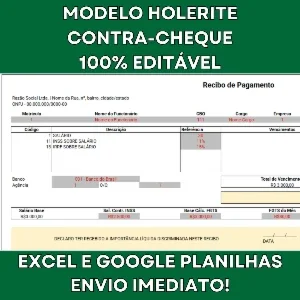 Modelo Holerite Contracheque Editável em Excel