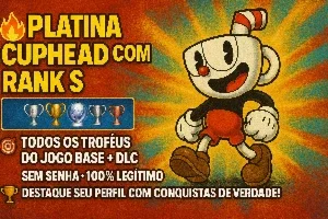 Platina Cuphead com Rank S! (Destaque em seu perfil!) PS4