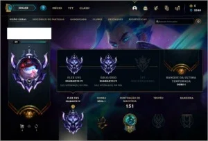Conta Diamante 4 na SoloQ e Flex