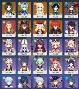 Genshin Impact - AR56 - 7 personagem 5* - 5 armas 5*