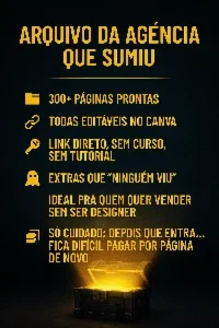 +300 páginas de vendas prontas, editáveis direto no Canva