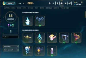 Conta de league of legends com 850 skins no Prata