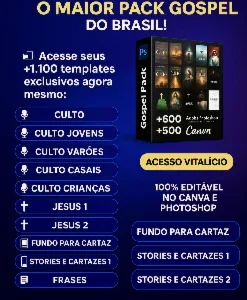 Pack Gospel Editável no Canva ou Photo Shop
