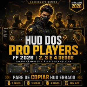 HUD dos Pro Players FF 2026 | 2, 3 e 4 Dedos