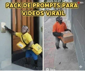 Pack de 6 Prompts Virais Para Vídeos Sora/Veo3