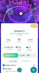 UNOWN Letra C - Vários Disponíveis - (Leia a Descrição)