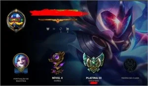 Conta LoL Platina 3 TODOS os champs 60 skins épicas e legado