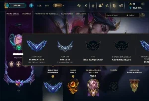 Diamante 4 com 140 Champs e 186 Skins +6 Prestigios