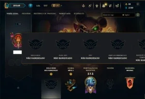 Unranked com 100 Champs e 55 Skins ( MID / JG )