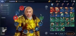 CONTA MIR4 - LVL81 - SA44 - GUERREIRO - 2 EQUIP EPICO