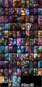 Conta LOL prata 1, 105 skins 10 pages de runa