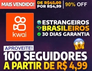 [MAIS VENDIDO] 100 Seguidores KWAI por apenas R$ 4,99