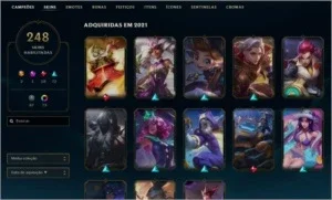 Conta Platina 1 (D2 mmr) com todos os champs e  248 skins.