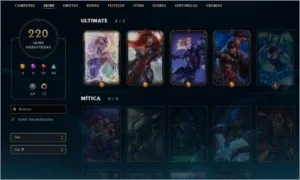 Conta League Of Legends 220 Skins Unico Dono