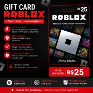 Gift Card Roblox R$25 Código Digital