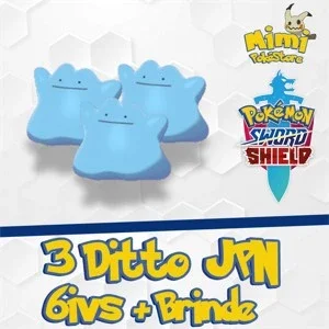 3 Shiny Ditto Japonês 6IVs + Brinde - Pokémon Sword e Shield