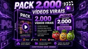 🔥 Pack 2 Mil Vídeos Virais + 2 Mil Vídeos De Frutas Falante